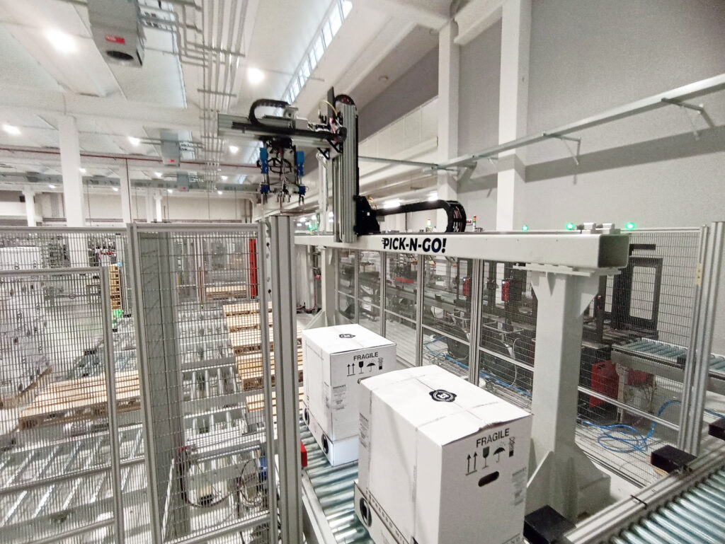 Pallettizzatore a parete Pallettizzatore cartesiano a parete