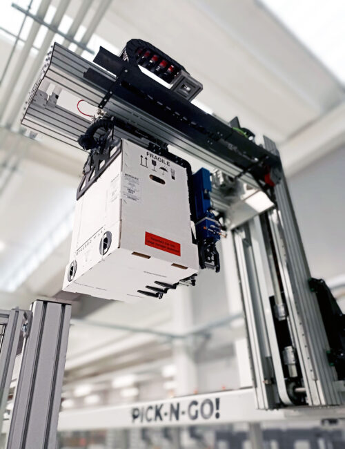 Pallettizzatore cartesiano Pick-N-GO! Pallettizzatore: dettaglio gripper di presa scatole